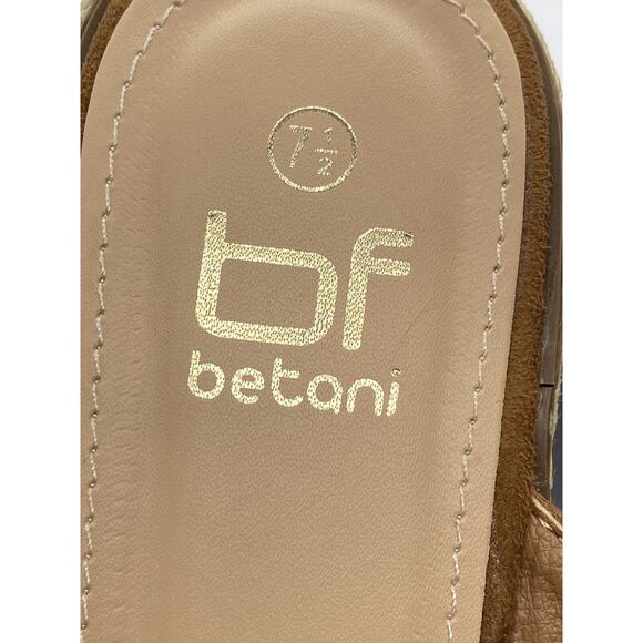 Boho Betani Sky High Platform Cottage Wedge Espadrille Leather Strap 7.5 Sandals - Picture 6 of 9